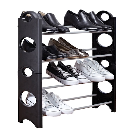 Simplify 12 Pair Stackable Shoe Caddy Rack 4309